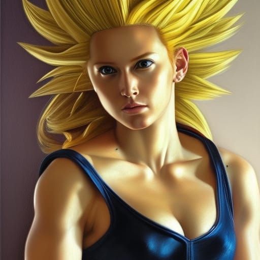 Female Super Saiyan in Caravaggio Style