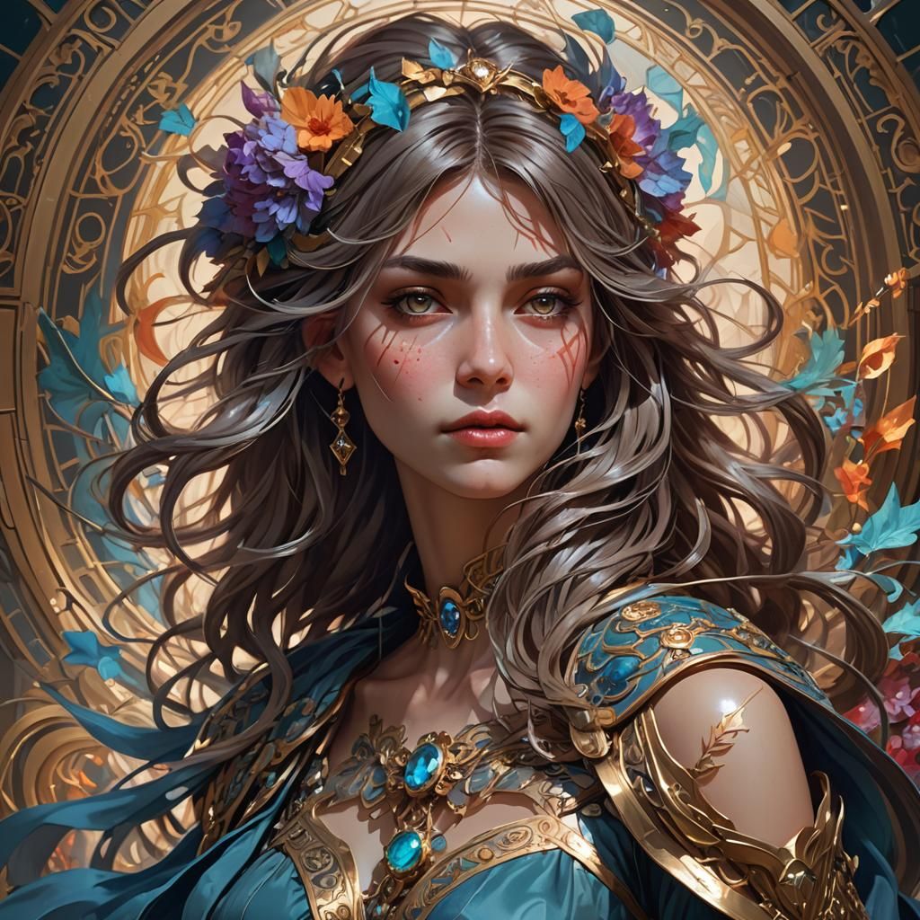 Detailed Portrait in Empty Halls, Trending Art