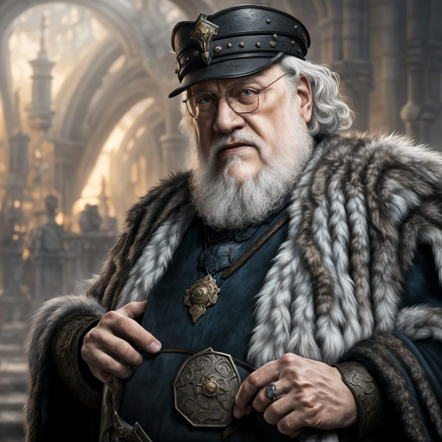 Epic Fantasy Warrior in Iron Pauldrons Digital Art