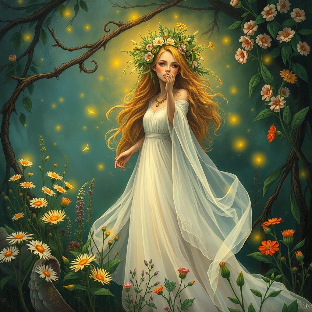 Mystical May Queen Awakens Nature's Slumber