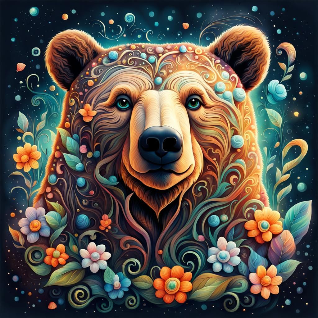 Dreamy Mother Bear with Magical Backstory