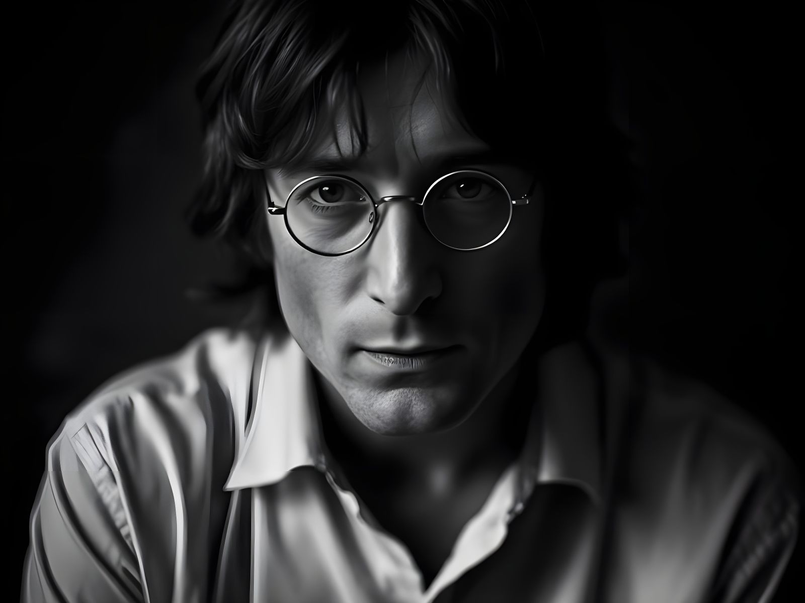 John Lennon Portrait in Black and White