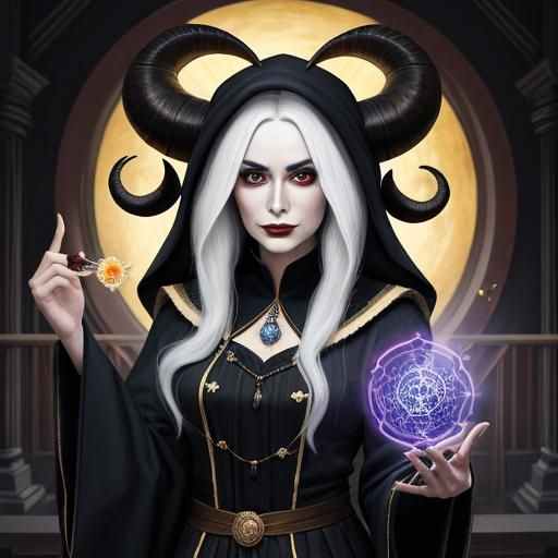 Witch with Horns in Razumovskaya Style