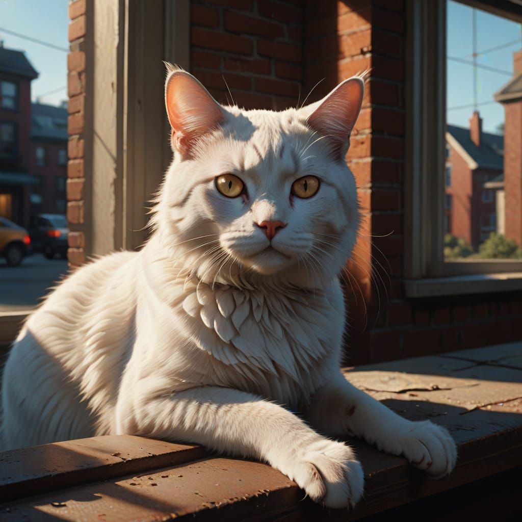 Surreal Feline Portrait in Photorealistic Style with Deep Co...