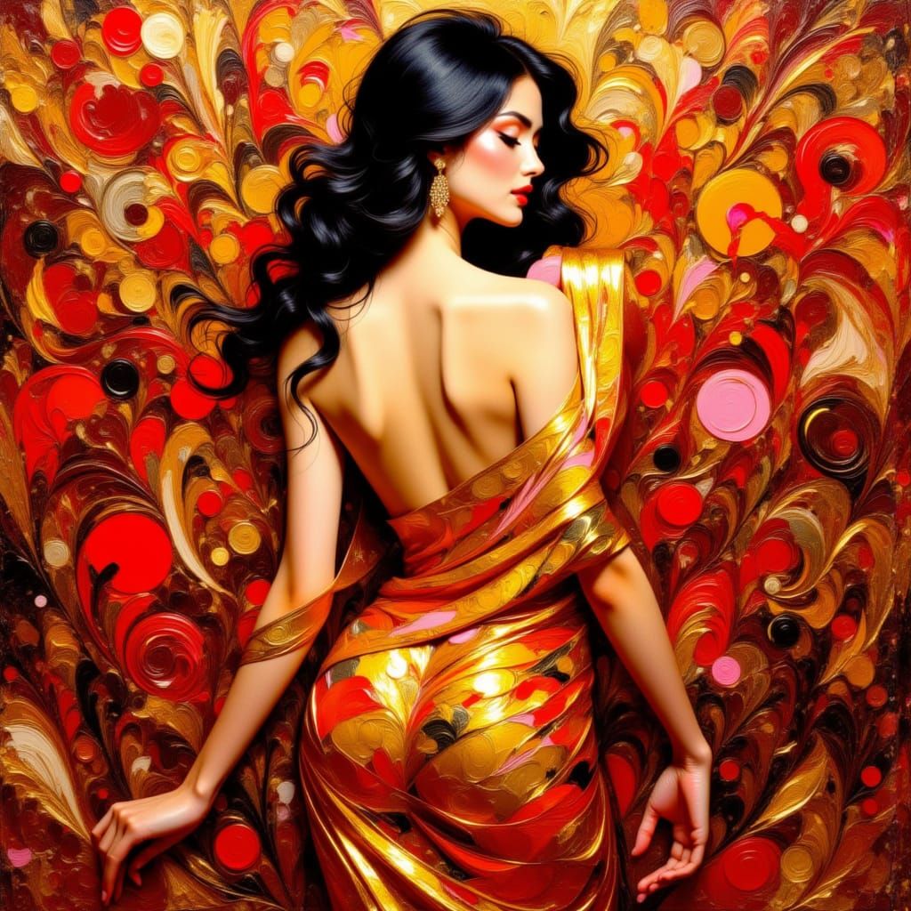 Monica Bellucci as Muse in Klimt x Serpieri Style