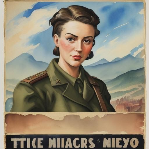 Vintage Propaganda Poster in Gouache Style