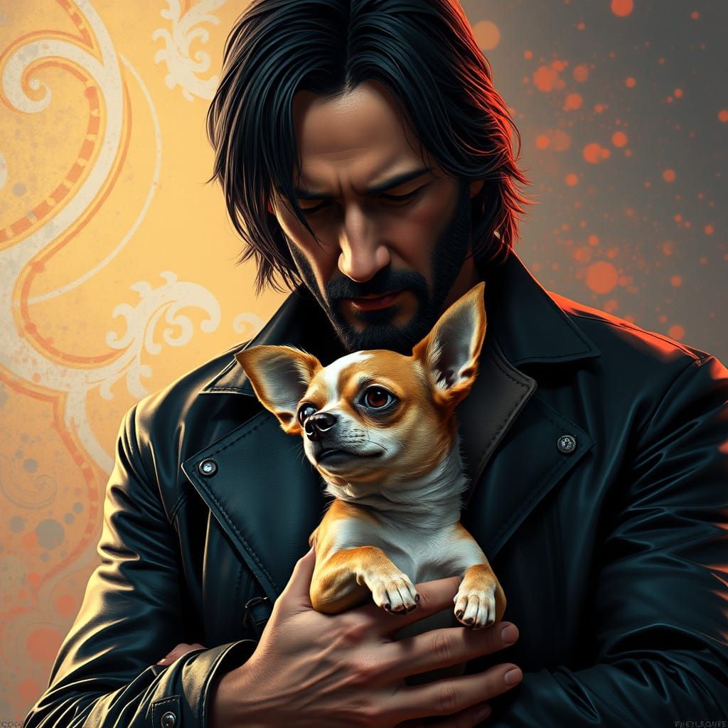 Keanu Reeves Tenderly Cradles a Chihuahua