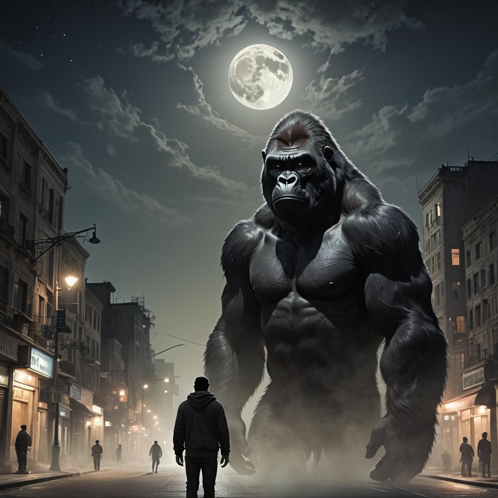 Ethereal Gorilla Moon Dreamscape