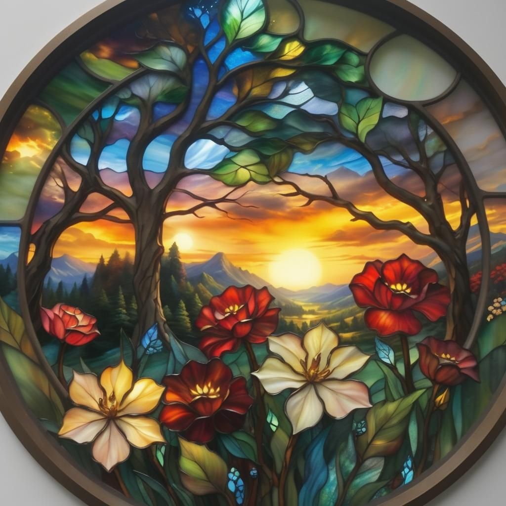 Ethereal Fantasy Stained Glass Window Art