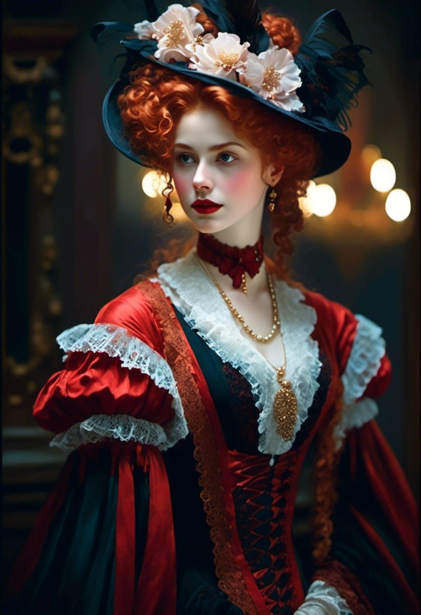 Victorian Vampire Portrait in Early 20th-Century Style