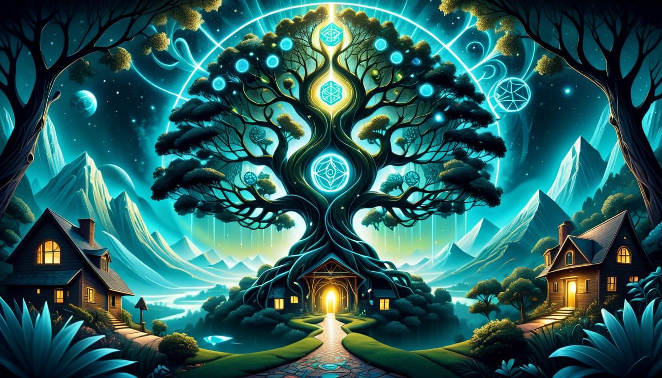 Futuristic Earth Neighborhood in Harmony with Nature