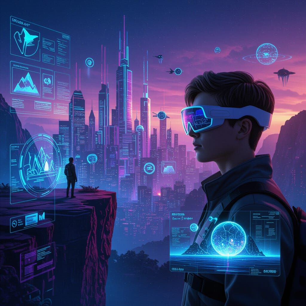 Explorer Views Neon City Through Meta Smart Eyewear