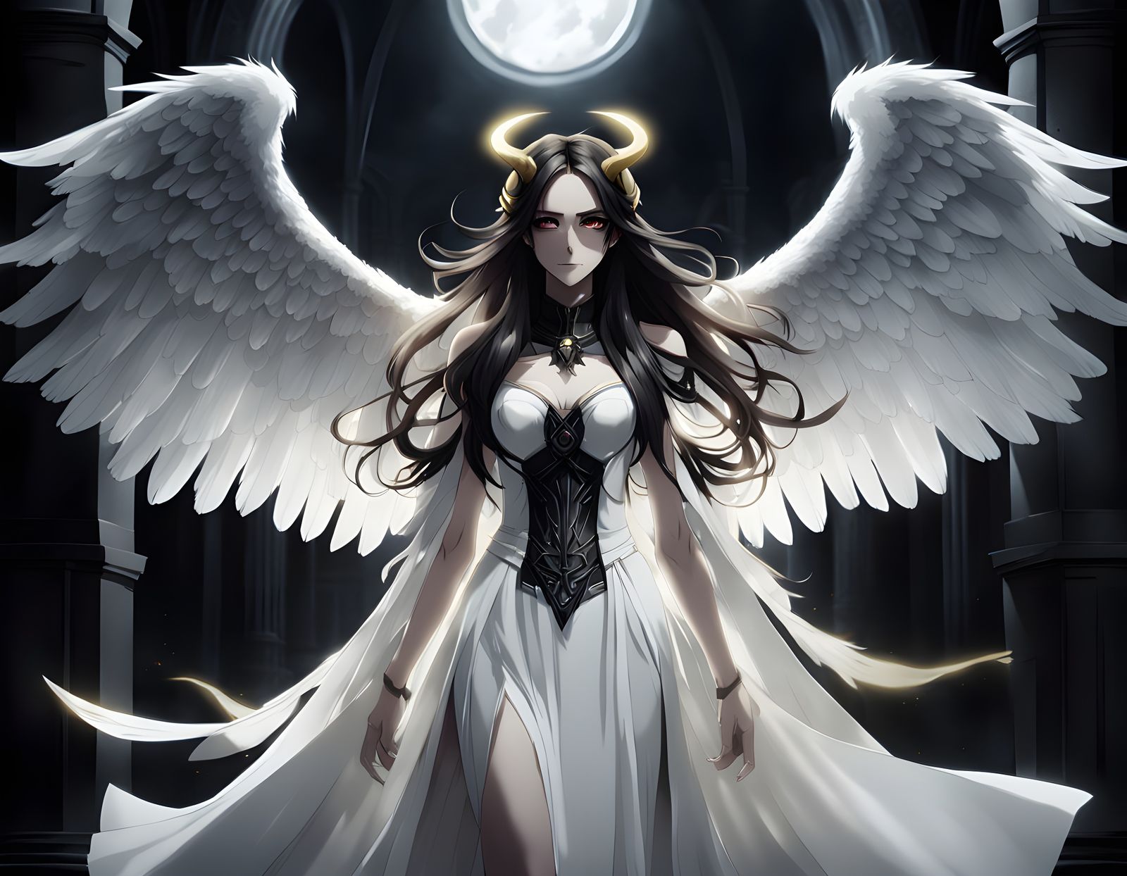 Anime Angel with Demonic Traits in Mappa Studio Style