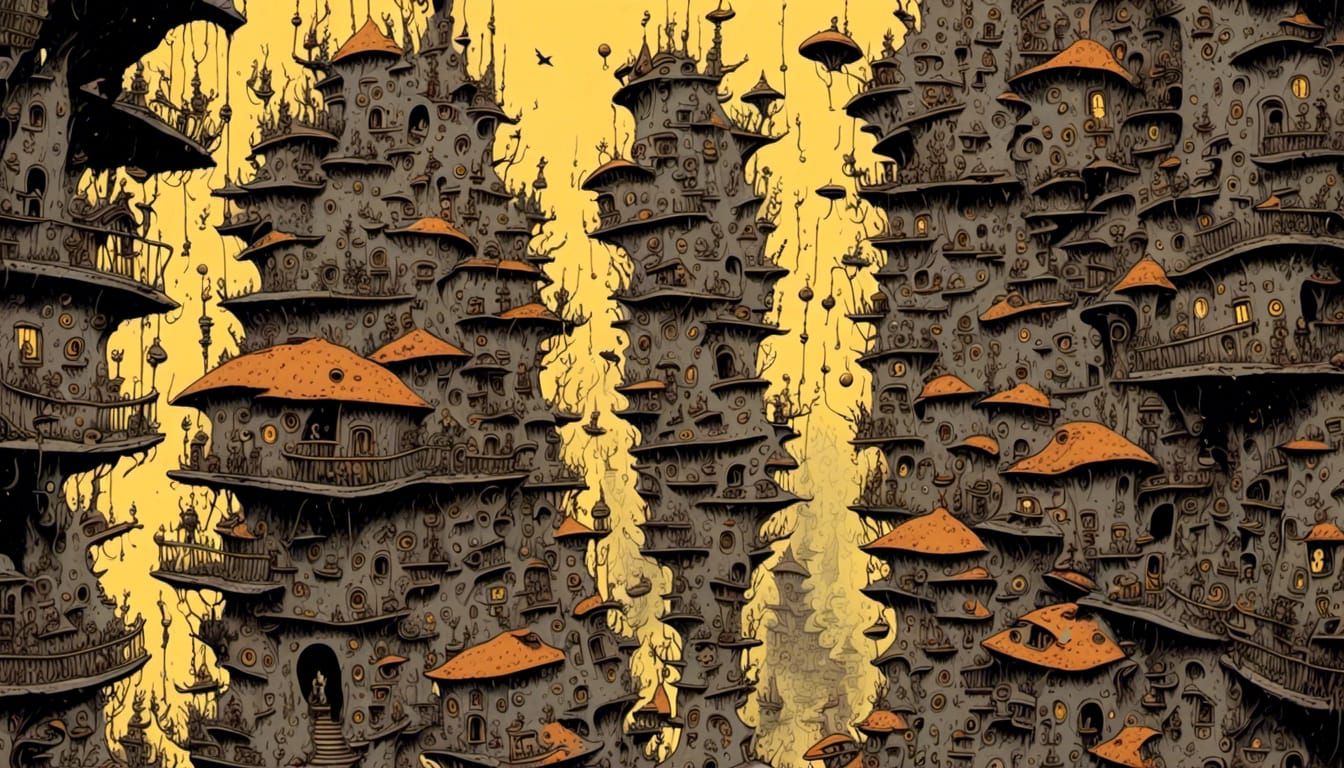 Apocalyptic Judgment in Retro Hand-Drawn Style