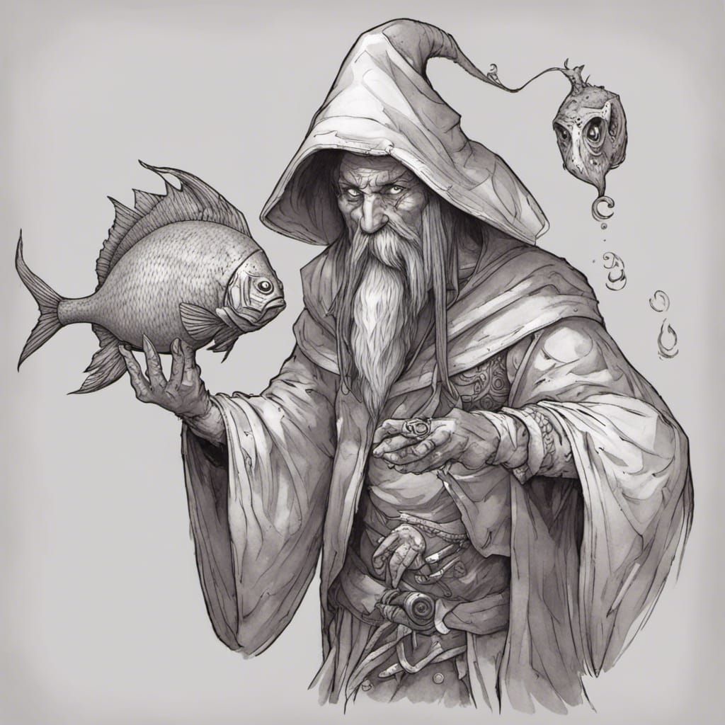 Plasmoid Sorcerer with Fish Face: DND Character