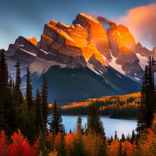 Canadian Rockies in Autumn, Luminist Landscape