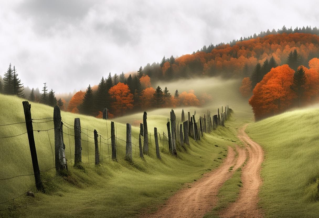 Ominous Hill with Forest and Standing Stones
