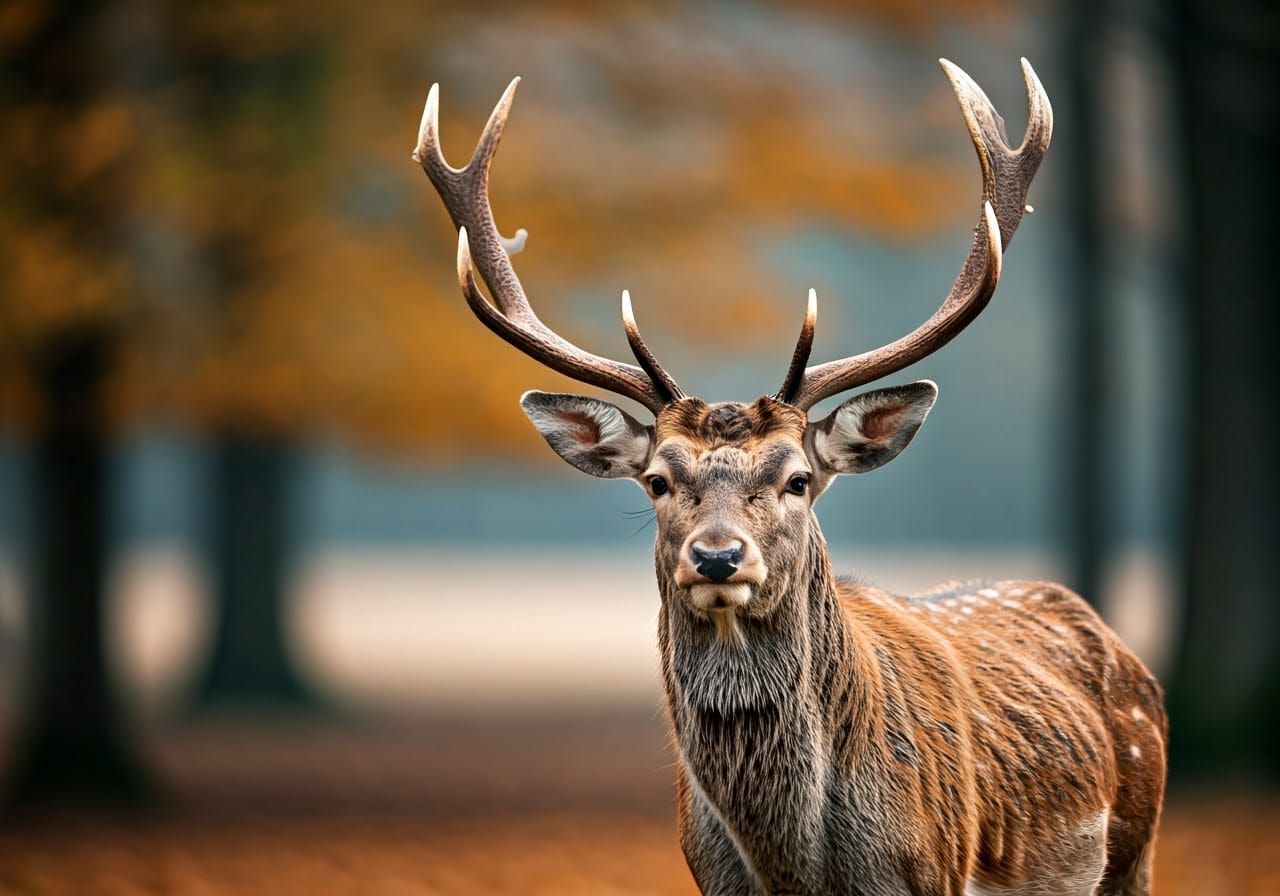 Majestic Deer in Serene Forest Landscape