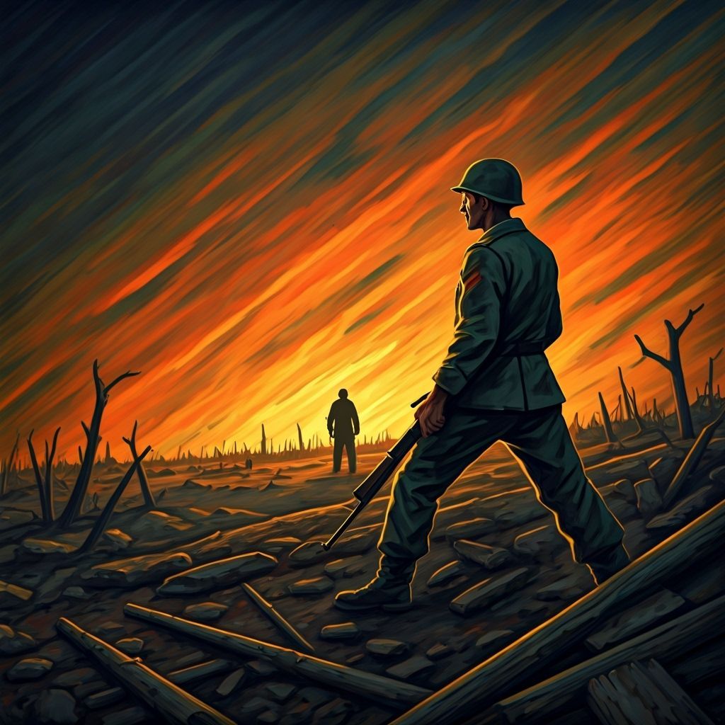 War's Cost Shown in Robert Motherwell Style