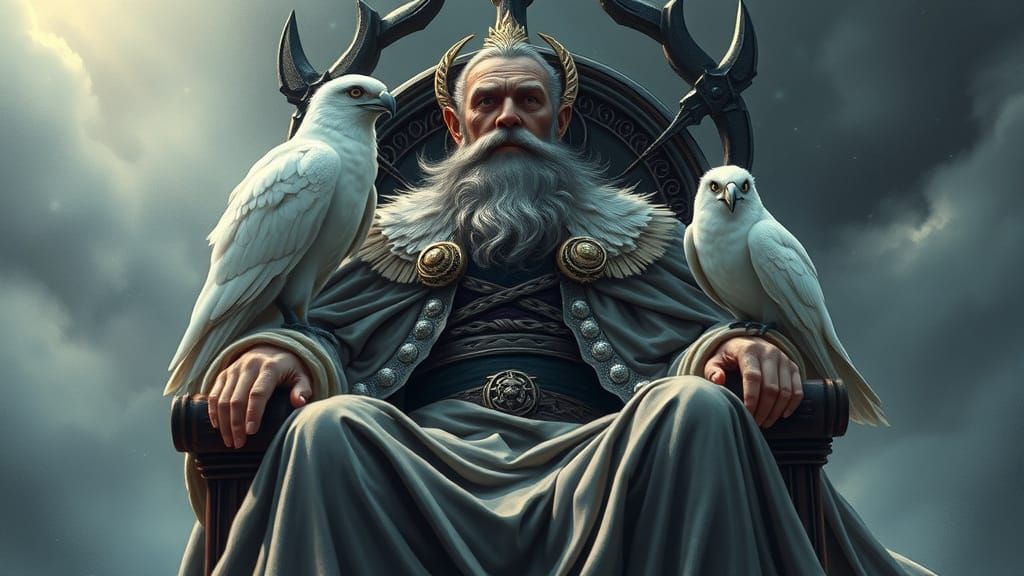 Odin, the All-Father, in Whimsical, Dreamlike Style
