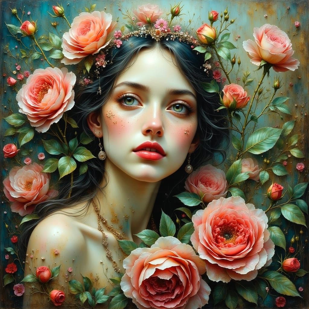 A Haunting Wild Rose Tale in Dark Romantic Style