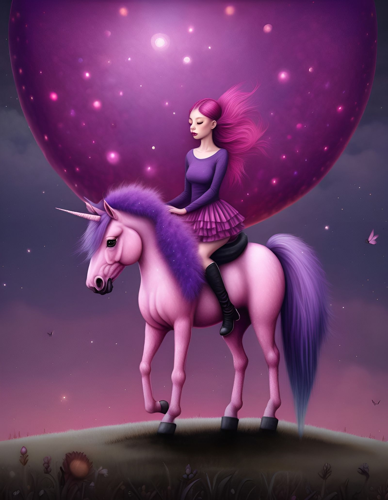 A Girl and her Unicorn on a Cosmic Adventure