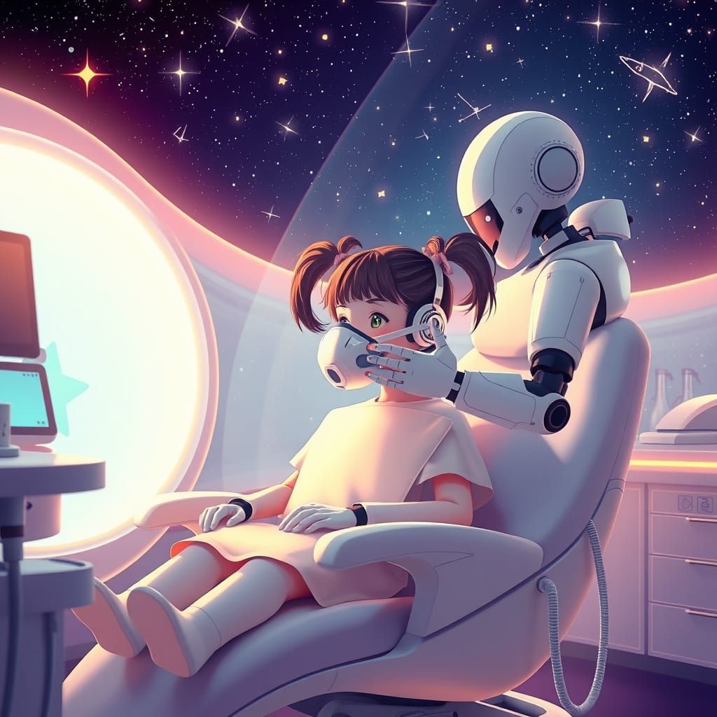 Futuristic Dentist Visit Among the Stars