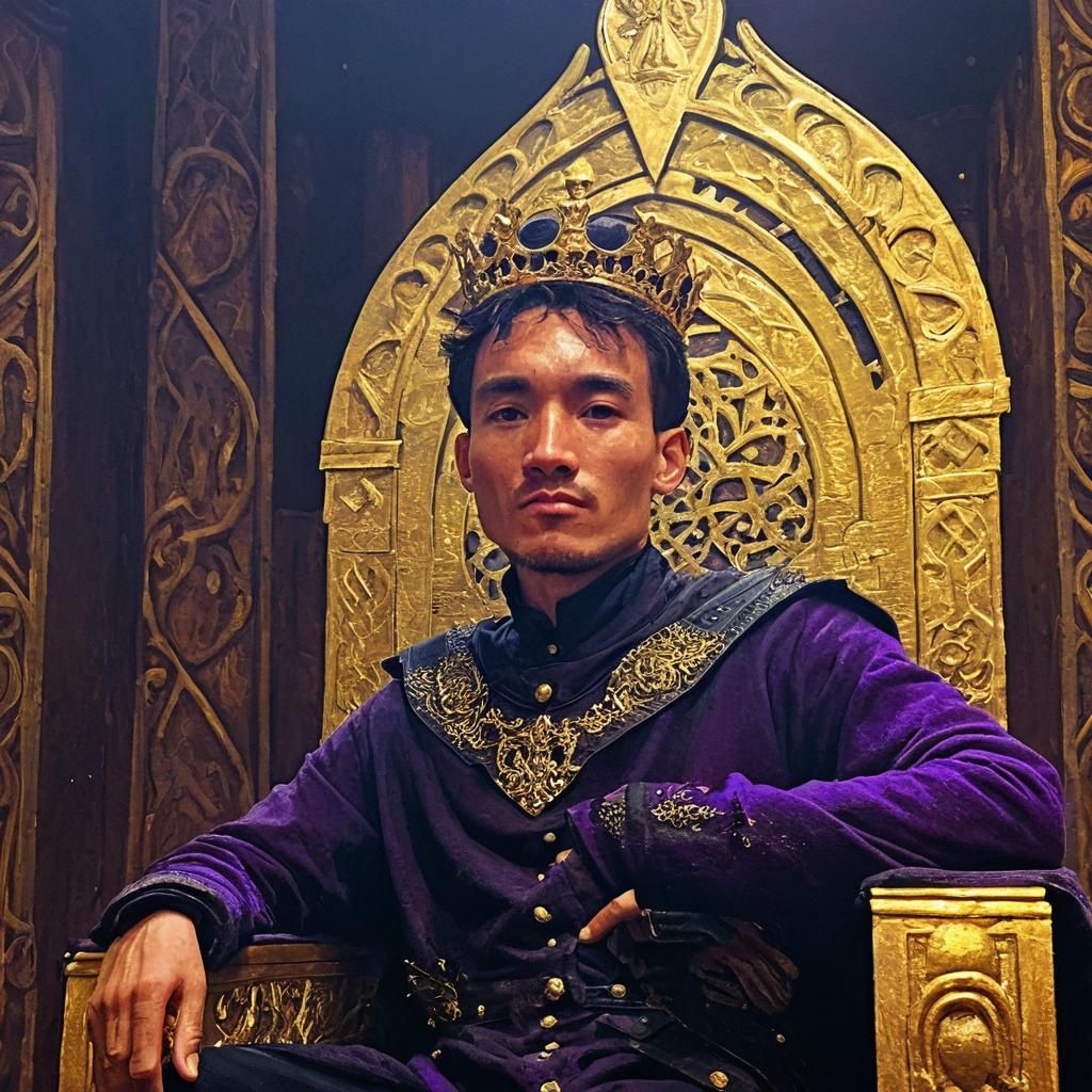 Medieval Royal on Throne: Dark Fantasy Art