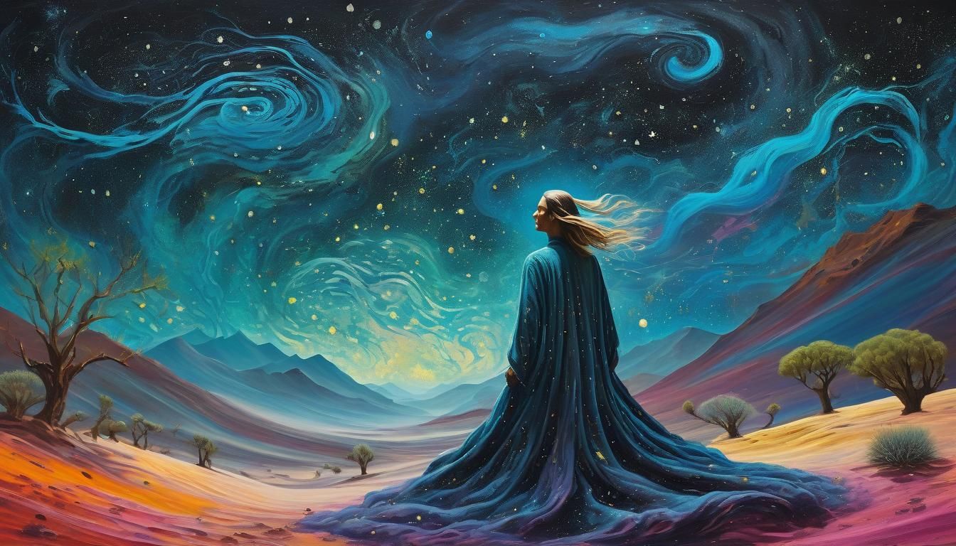 Desert to Forest: Cosmic Surrealist Painting