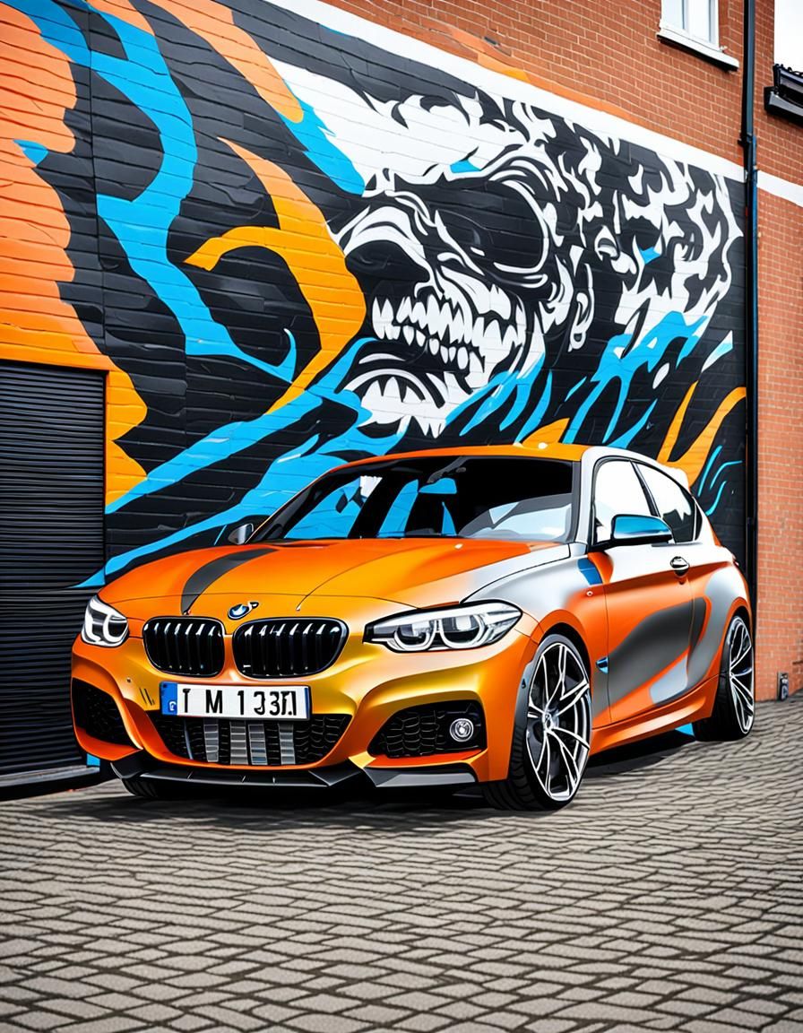 BMW F21 M135i with Airbrush Wall Background