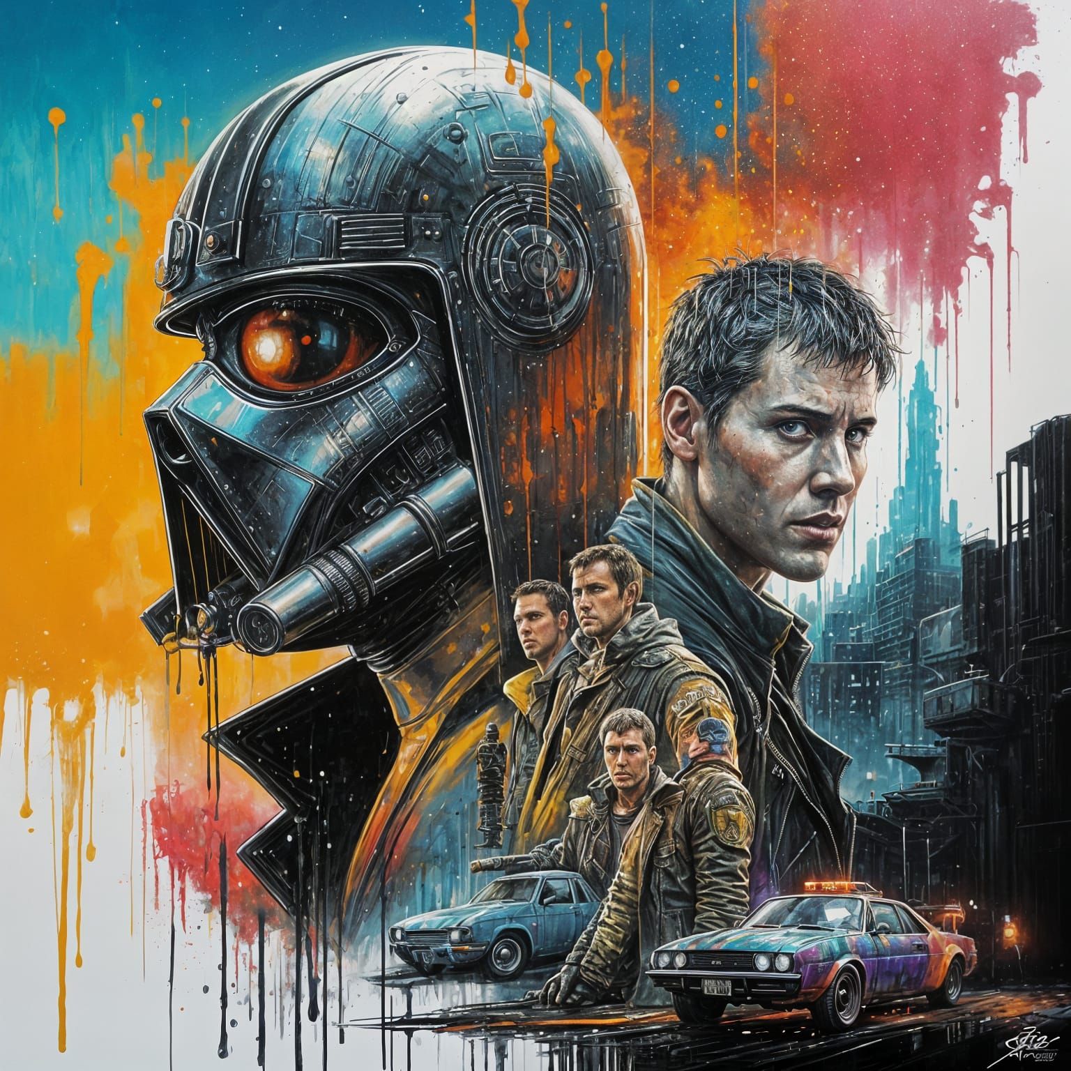 Graffiti Art in Blade Runner, Star Wars, Mad Max Style