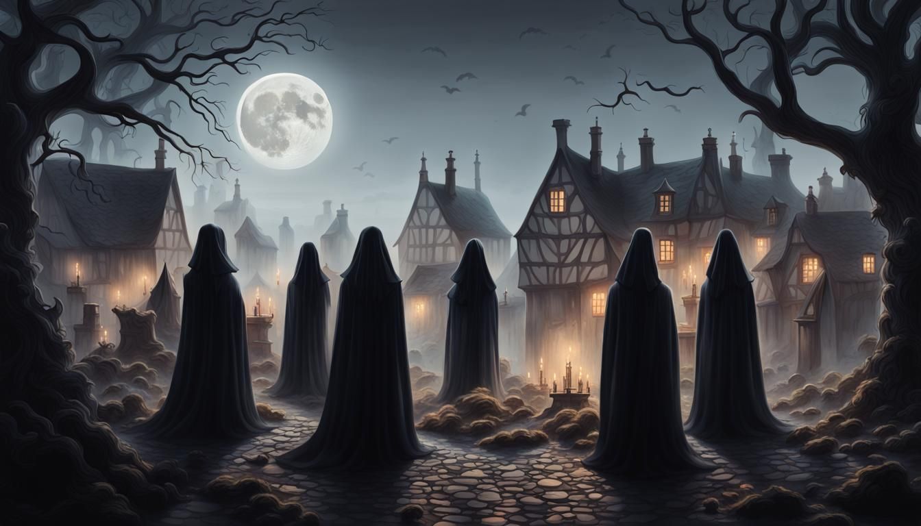 Mysterious Séance in Misty European Village