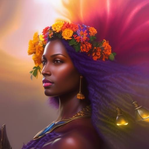 Floral Princess Portrait in Chiaroscuro Lighting