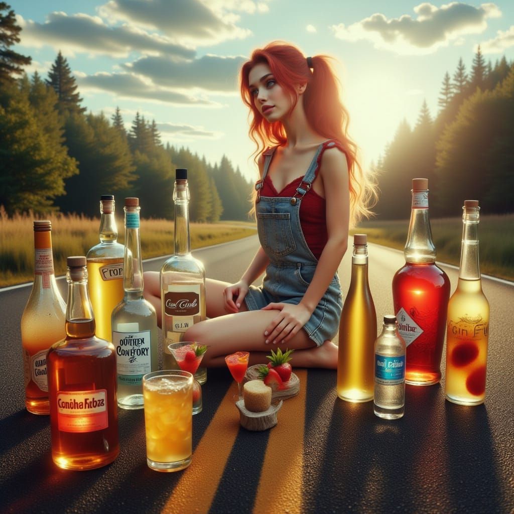 Sparkling Cocktails and a Girl in the Sun