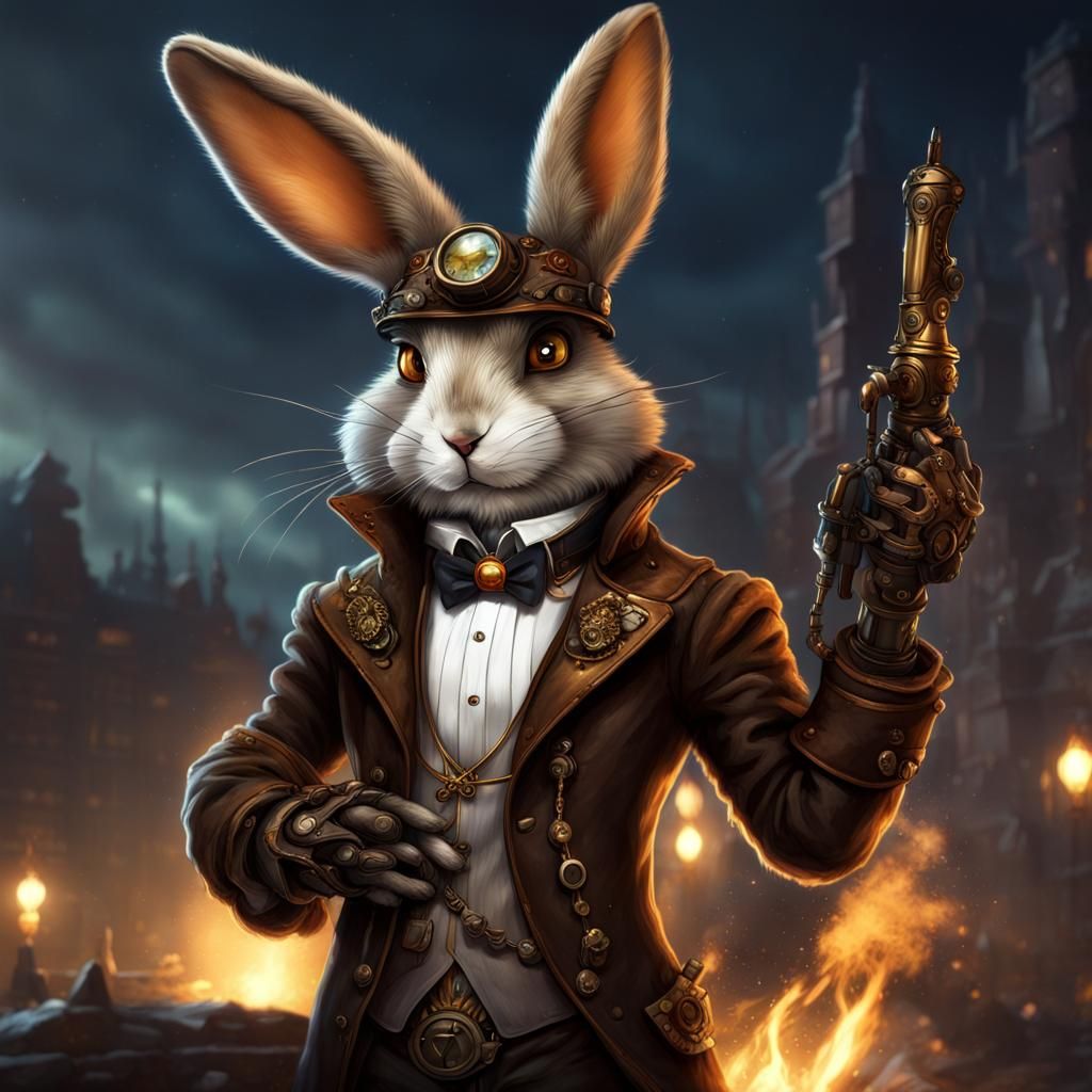 Steampunk Rabbit Artificer by Firelight