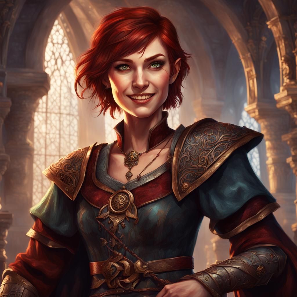 Half-Elf Sorceress in a Dungeons and Dragons Scene