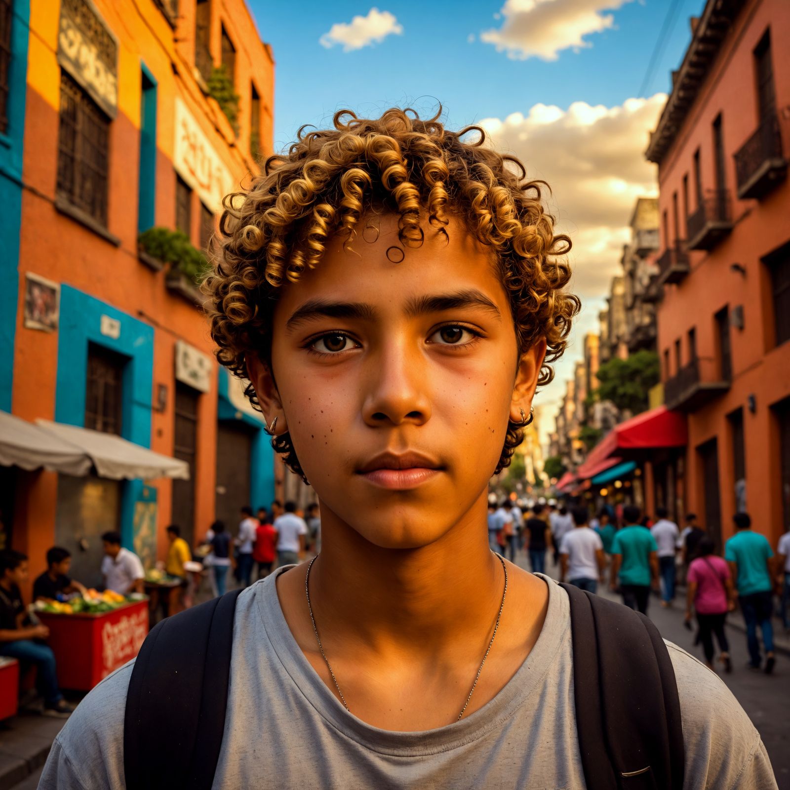 Sensual Hispanic Boy Embodies Scorpio's Intensity in Vibrant...