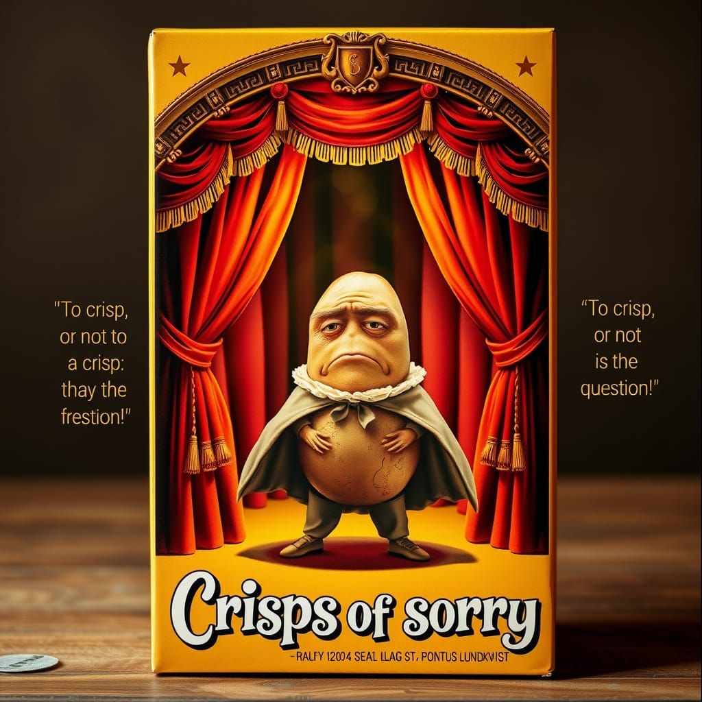 Grumpy Potato Shakespeare on Cereal Box Art