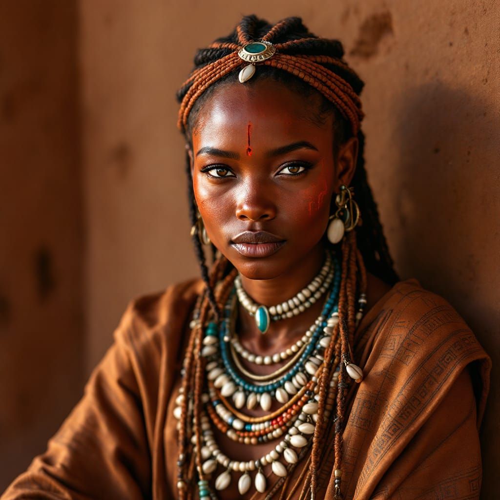 Himba Woman Portrait in Golden Afternoon Light