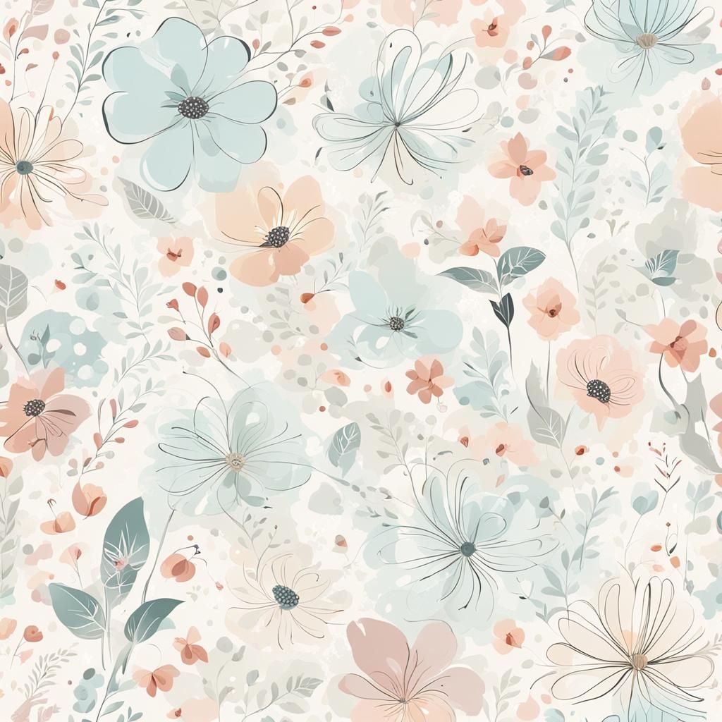 Pastel Floral Pattern: Seamless Gentle Design