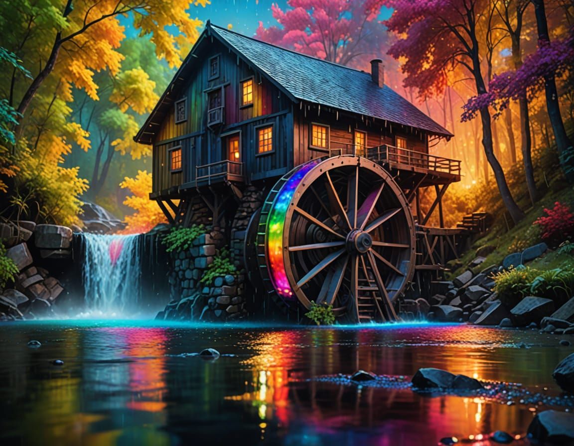 Rainbow waterwheel