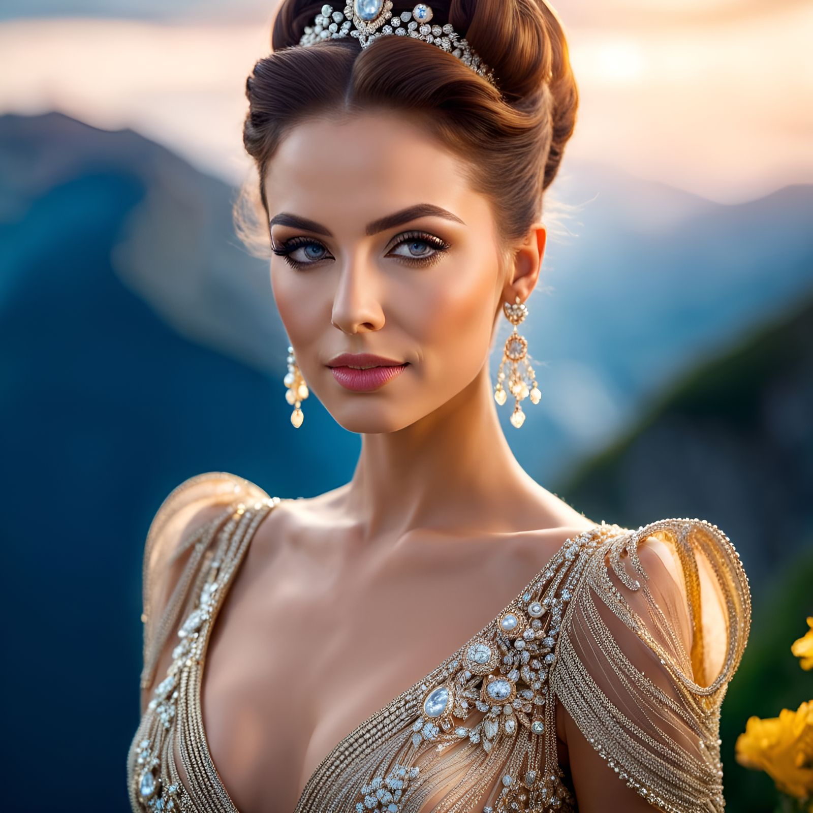 Portrait of a Beautiful Woman in Amazing Dress, 8K