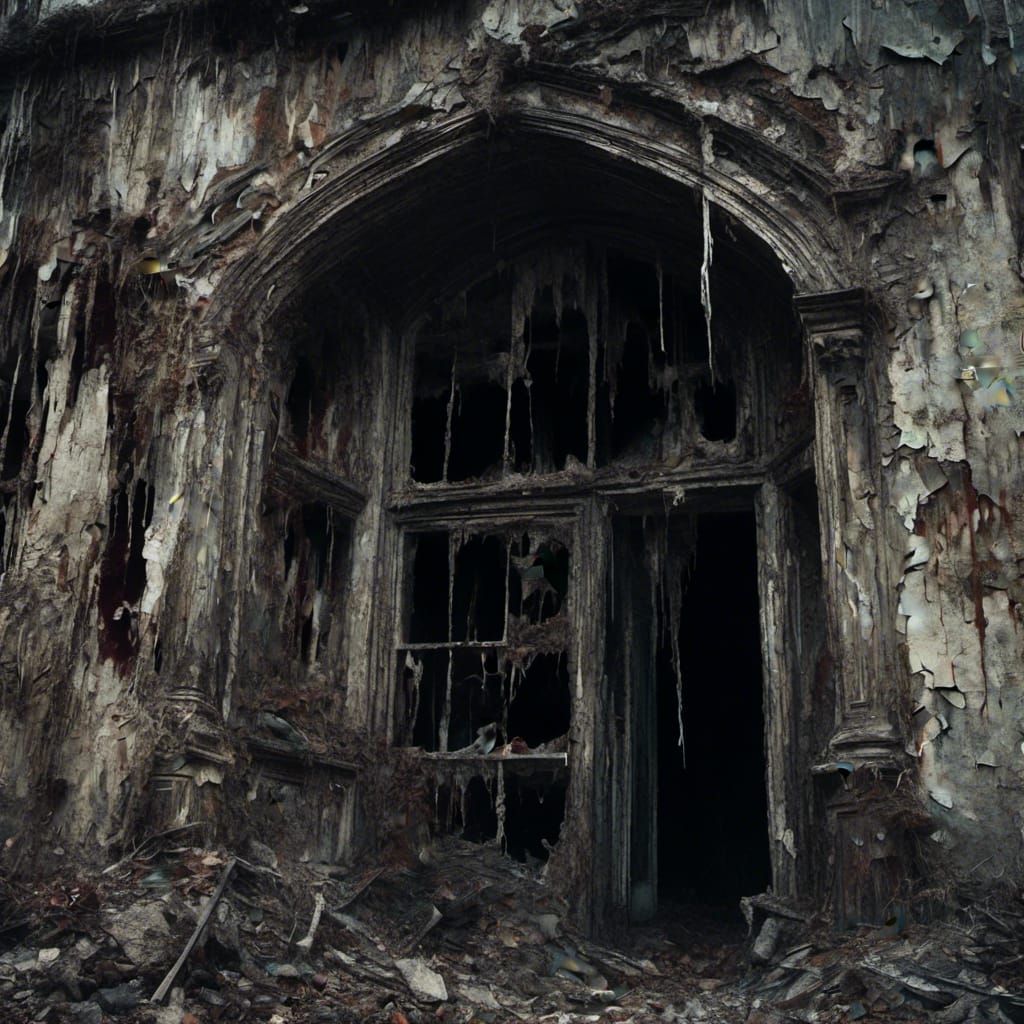 Macabre Portrait in Ominous Candlelight