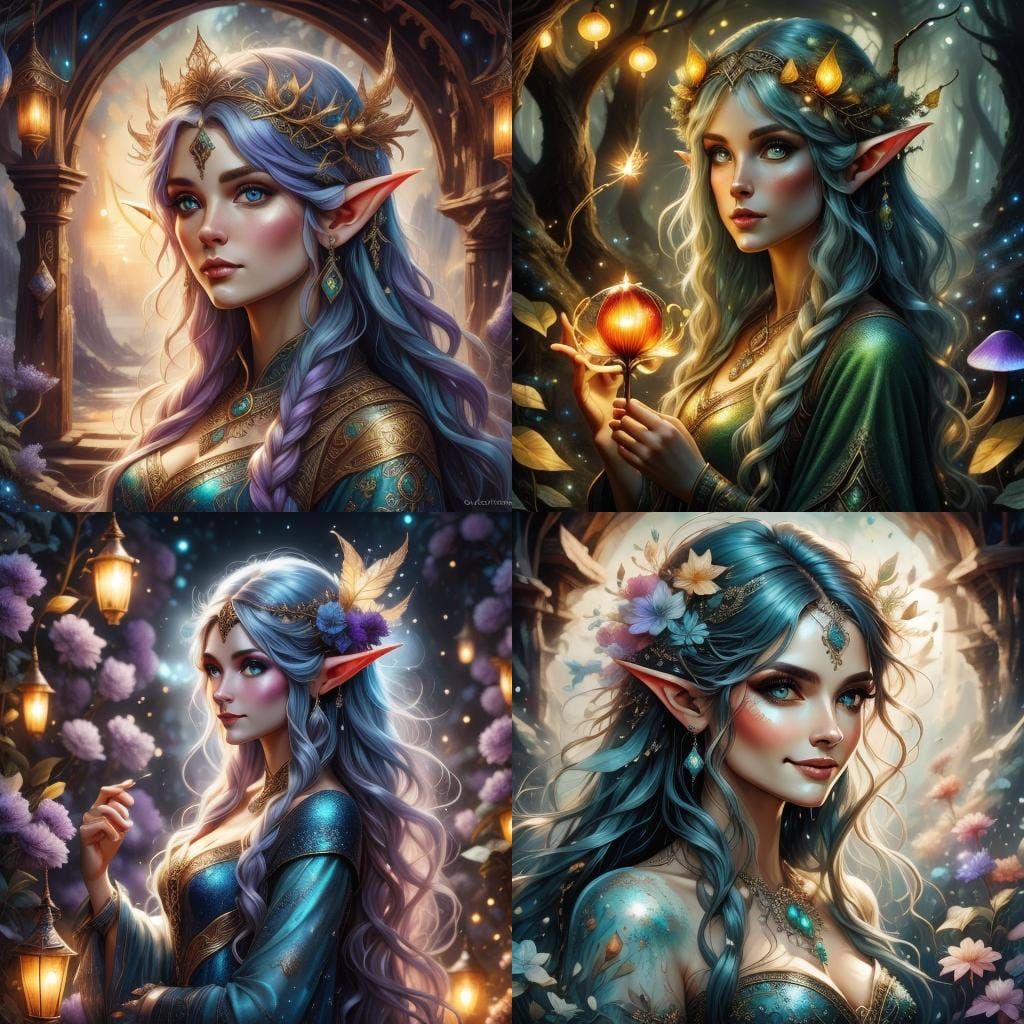 Ethereal Plus-Sized Elf Portrait in Fantasy Style