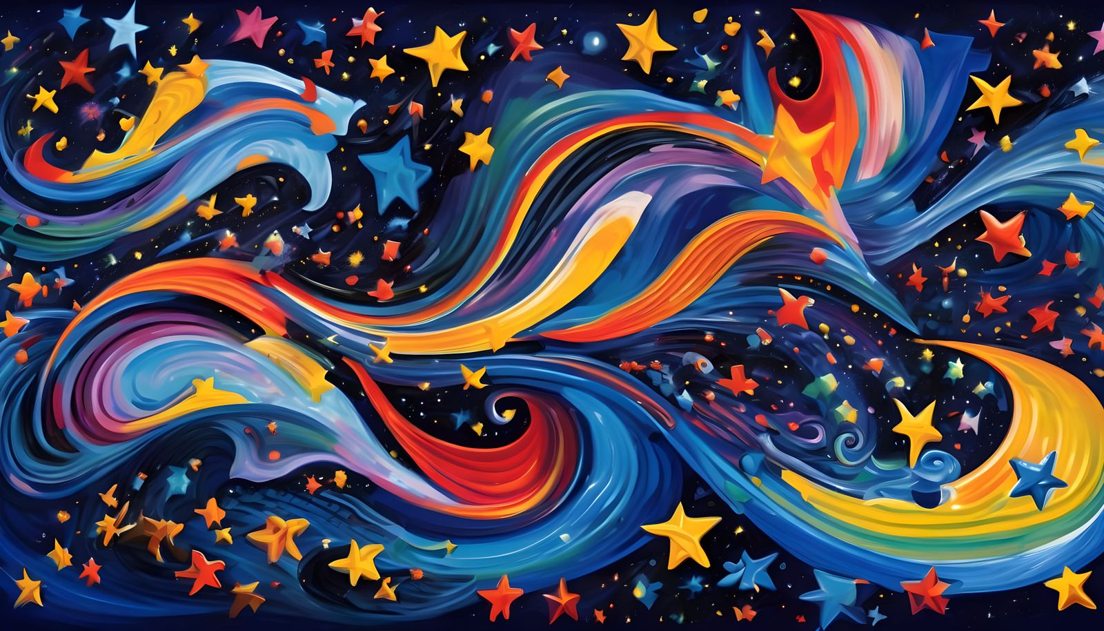 Surrealist Starry Cosmos in Miró Style