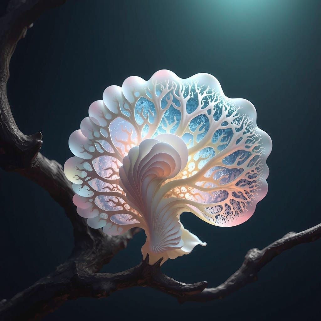 Glowing Oyster Fungi in Bloom