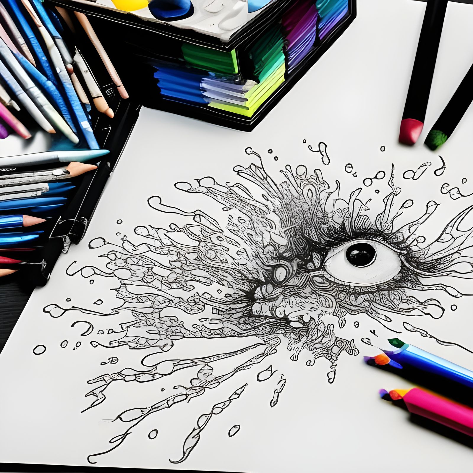 Hyperrealistic Hand Colors Coloring Book Page