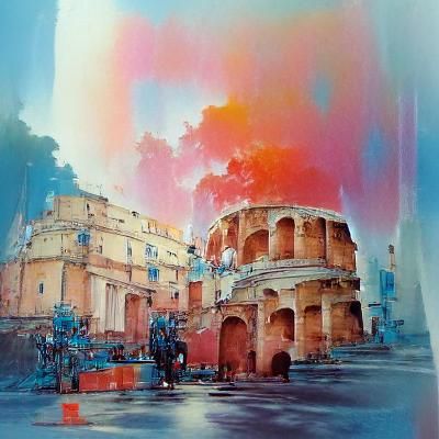 Rome: Watercolor and Risograph Print