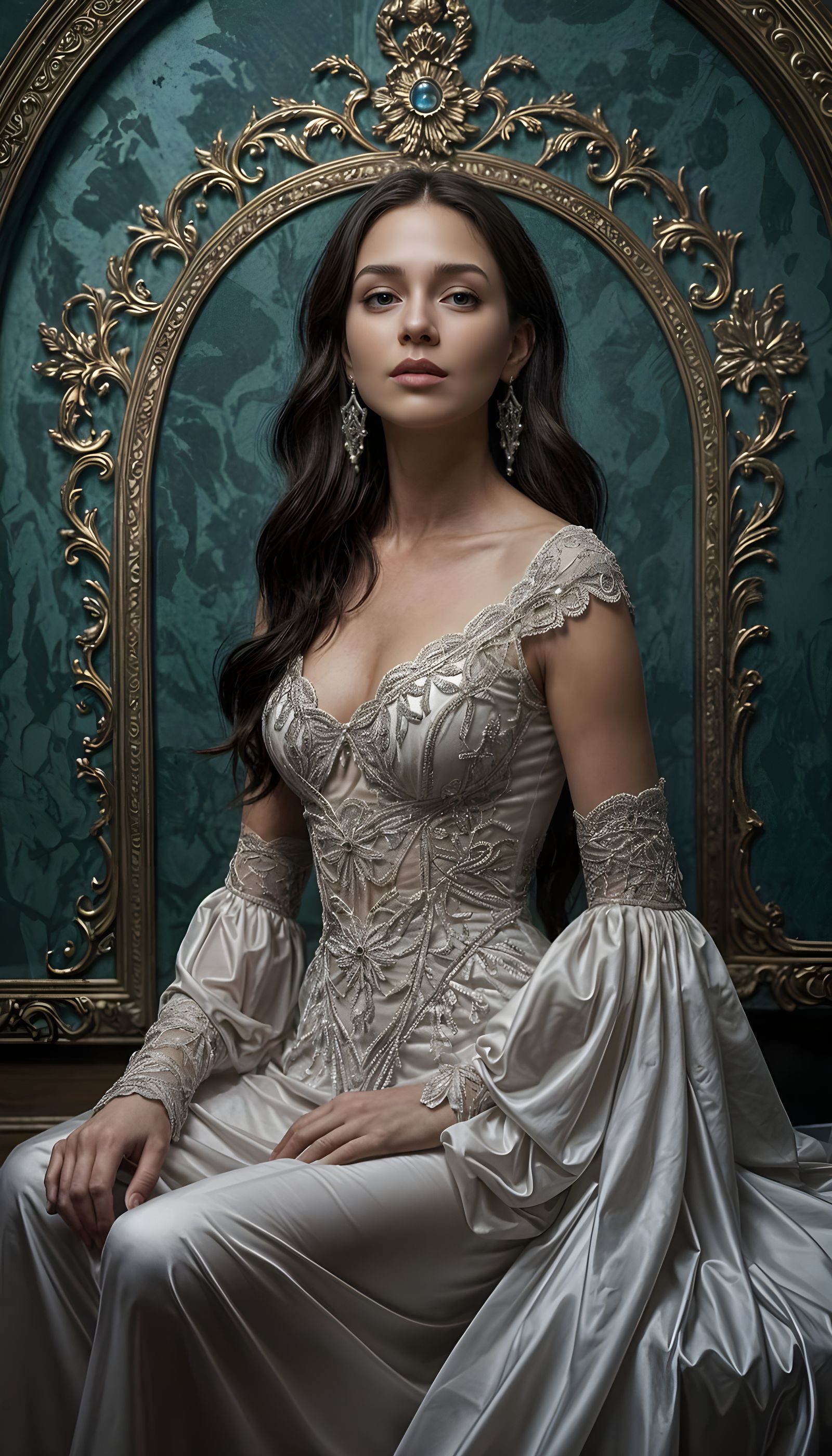 Sultry Girl in Golden Light with Piercing Blue Eyes and Lusc...