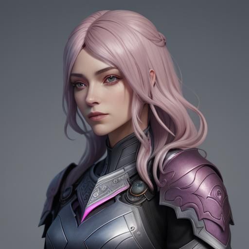 Woman in Rose Armor: A Fantastical Digital Painting